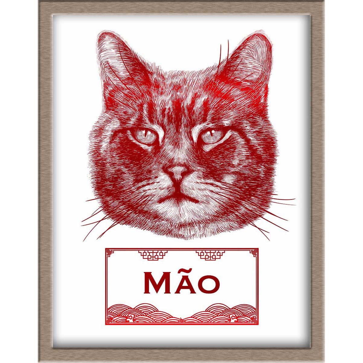 Vietnamese Zodiac Foiled Print - 04 - Cat Posters, Prints, & Visual Artwork JoyousJoyfulJoyness 