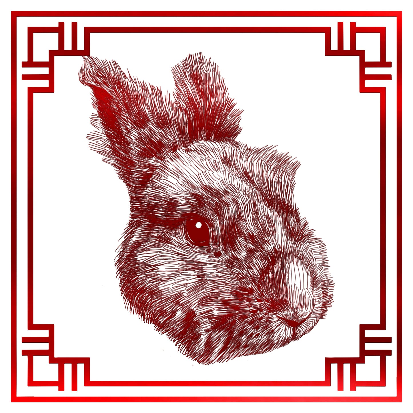 Chinese Zodiac Holographic Sticker - 04 - Rabbit Decorative Stickers JoyousJoyfulJoyness 