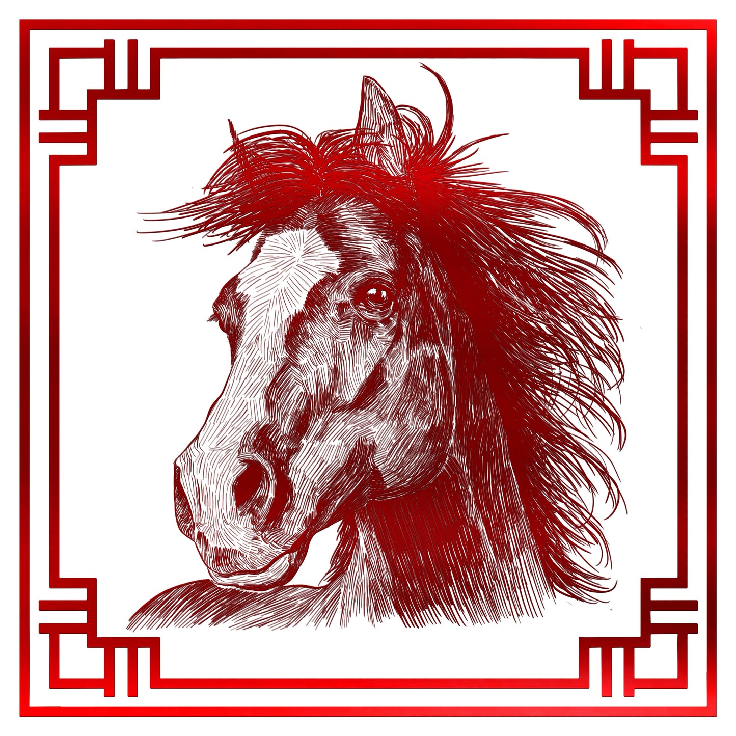 Chinese Zodiac Holographic Sticker - 07 - Horse Decorative Stickers JoyousJoyfulJoyness 