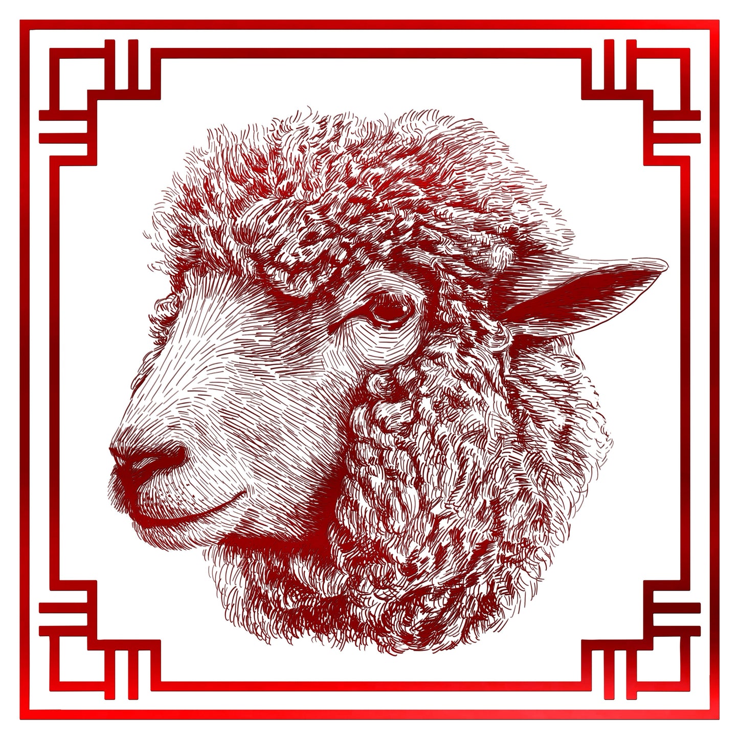 Chinese Zodiac Holographic Sticker - 08 - Sheep Decorative Stickers JoyousJoyfulJoyness 