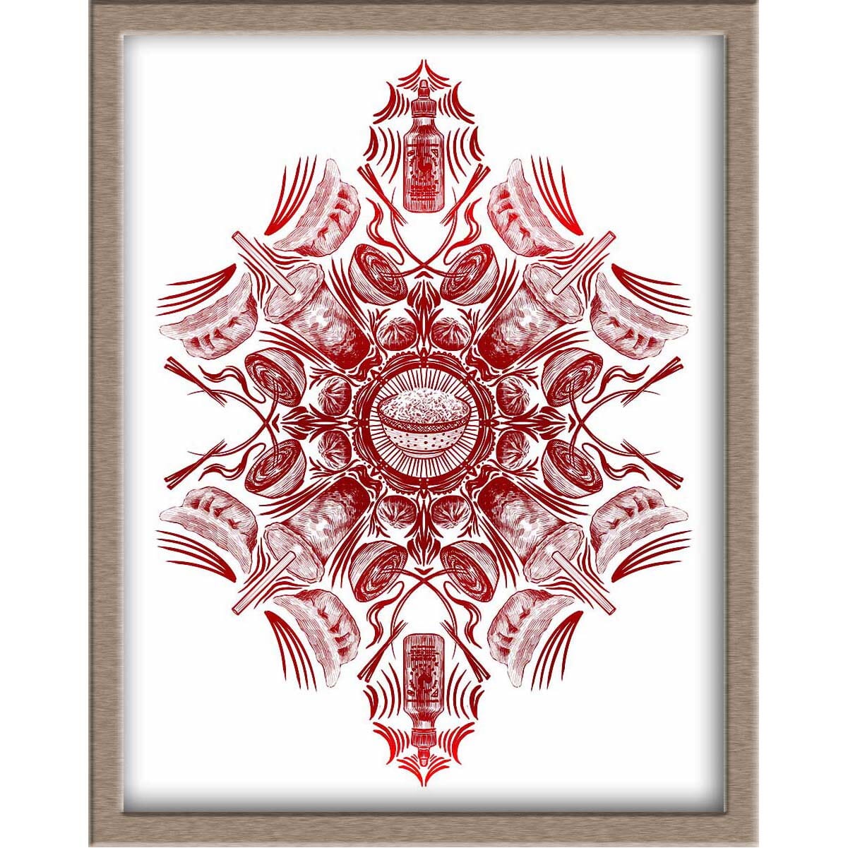 Asian Food Mandala Posters, Prints, & Visual Artwork JoyousJoyfulJoyness 