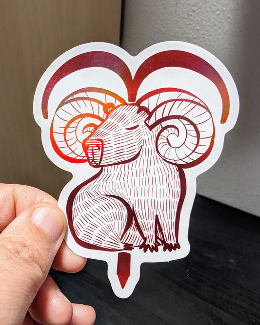 Capybara Zodiac Holographic Sticker - 01 - Aries Decorative Stickers JoyousJoyfulJoyness 