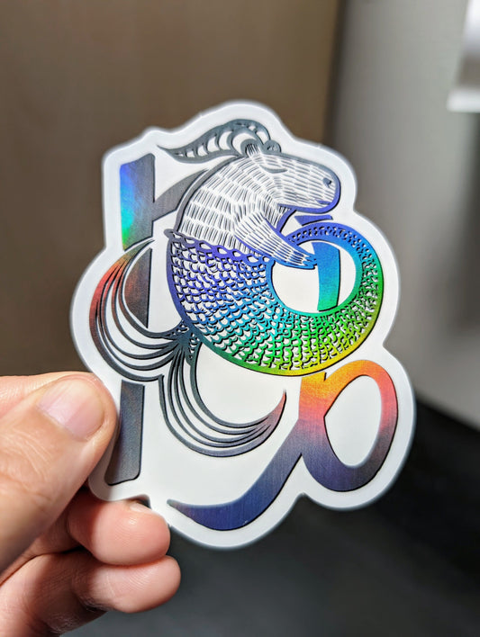 Capybara Zodiac Holographic Sticker - 10 - Capricorn Decorative Stickers JoyousJoyfulJoyness 
