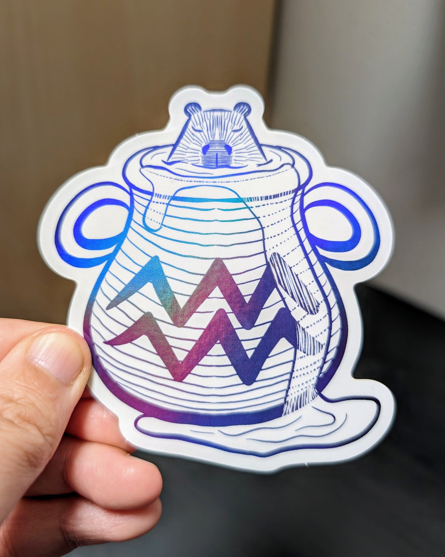 Capybara Zodiac Holographic Sticker - 11 - Aquarius Decorative Stickers JoyousJoyfulJoyness 