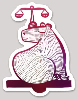 PREORDER Capybara Zodiac Holographic Sticker - 07 - Libra Decorative Stickers JoyousJoyfulJoyness 