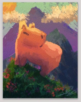 PREORDER Capybara on a Hill Non-Holographic Matte Sticker Decorative Stickers JoyousJoyfulJoyness 
