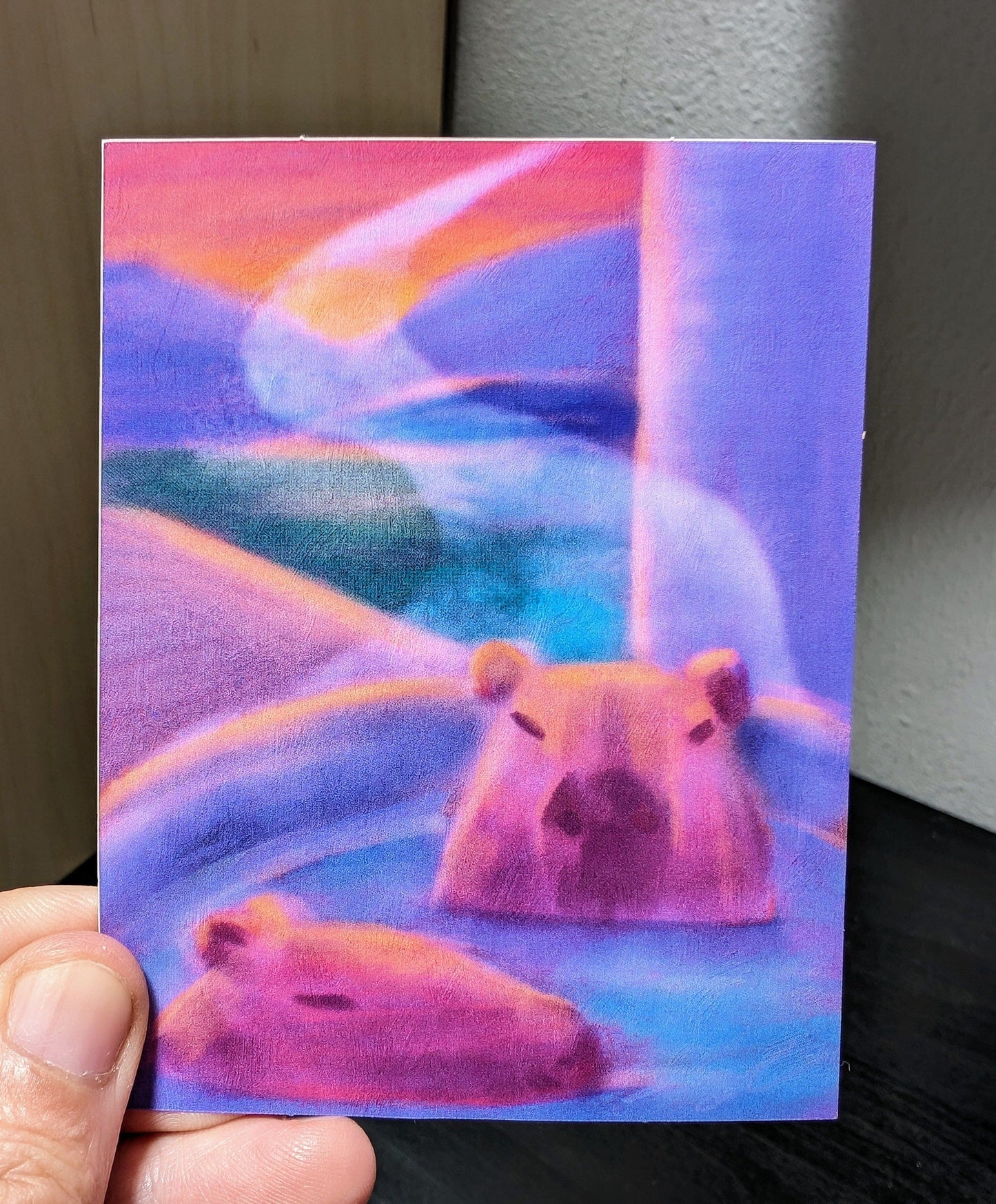 Capybaras in a Bath Non-Holographic Matte Sticker Decorative Stickers JoyousJoyfulJoyness 
