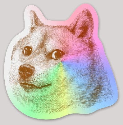 Doge Holographic Sticker Decorative Stickers JoyousJoyfulJoyness 