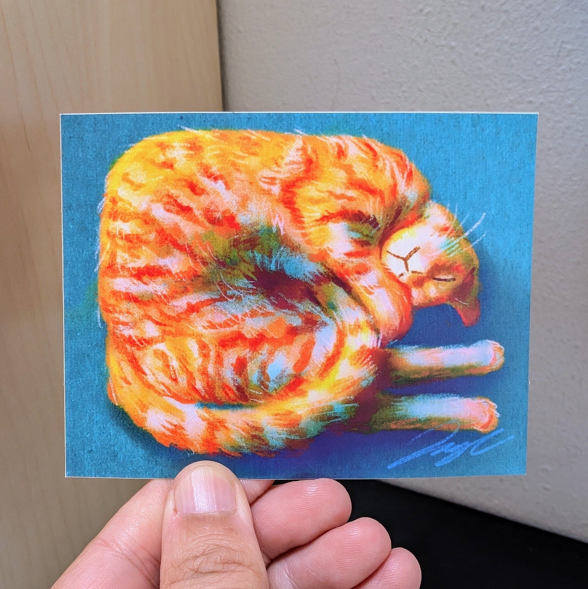 Shrimp Cat Non-Holographic Matte Sticker Decorative Stickers JoyousJoyfulJoyness 