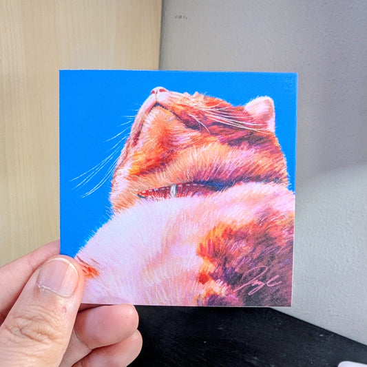 Close Encounters Collection - "Chonk" Non-Holographic Matte Sticker - Close Up of a of Fat Ginger Cat Decorative Stickers JoyousJoyfulJoyness 