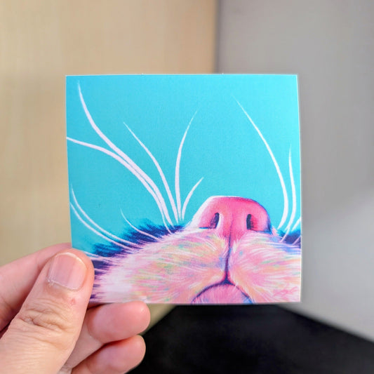 Close Encounters Collection - "Boop" Non-Holographic Matte Sticker - Close Up of a Cat Nose Decorative Stickers JoyousJoyfulJoyness 