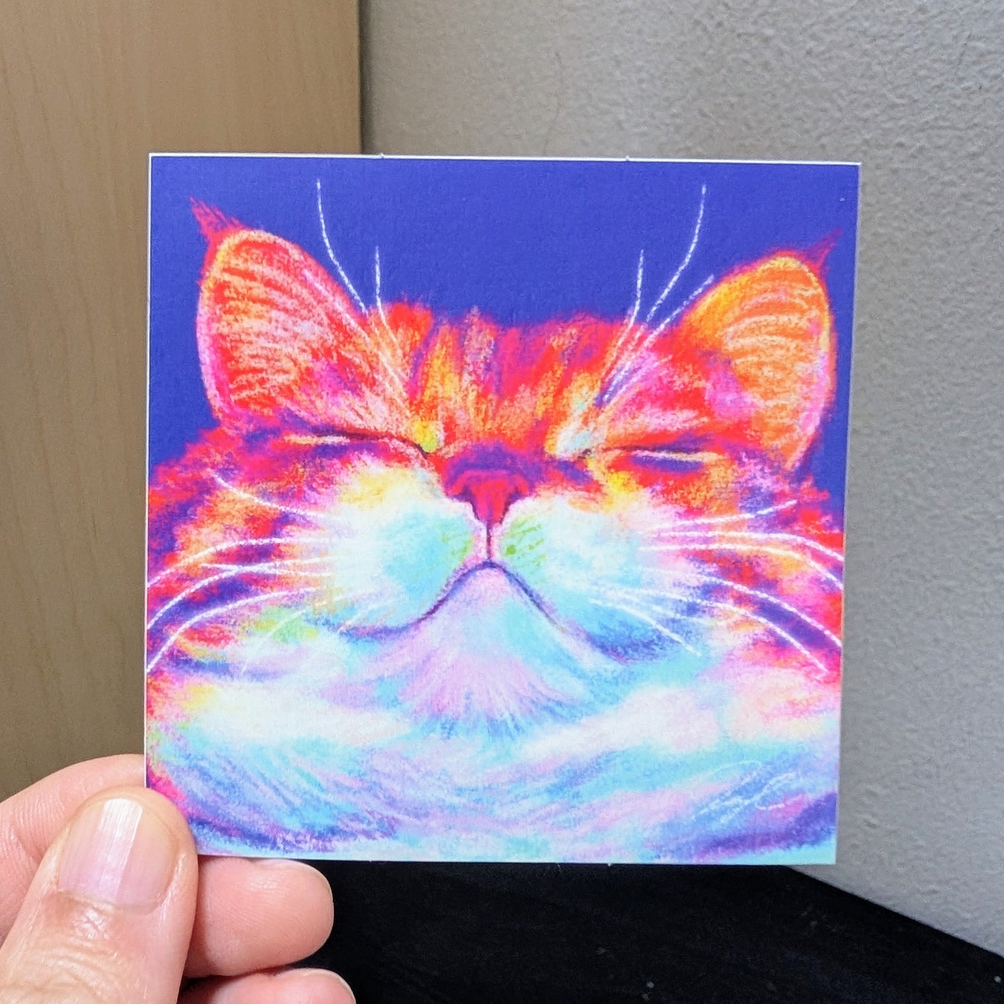 Close Encounters Collection - "Smug" Non-Holographic Matte Sticker - Close Up of a Smug Ginger Cat