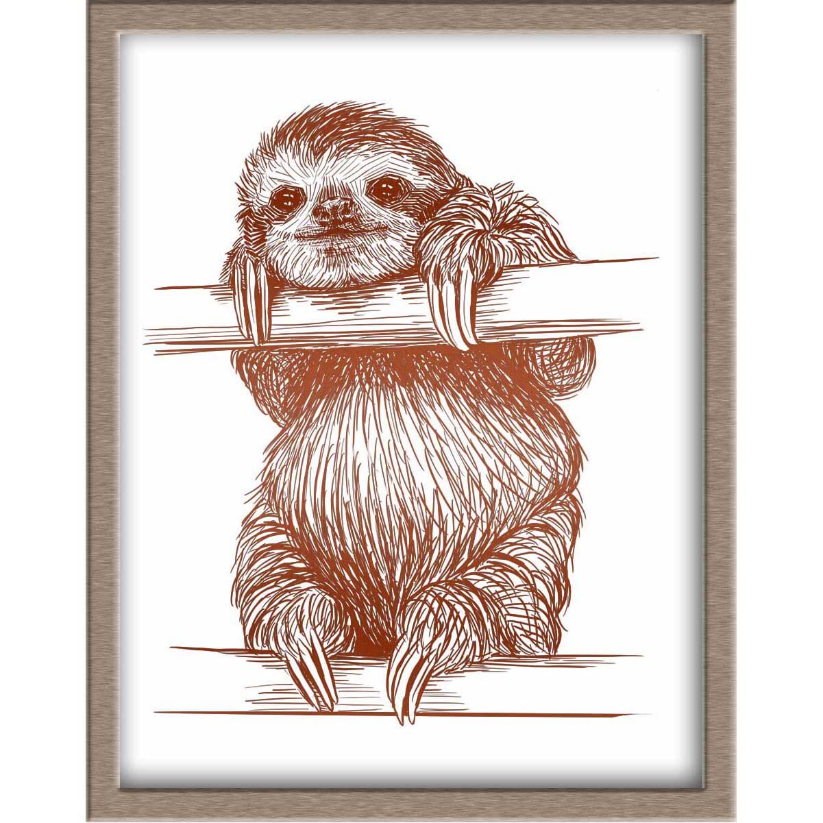 Sloth Foiled Print Posters, Prints, & Visual Artwork JoyousJoyfulJoyness 