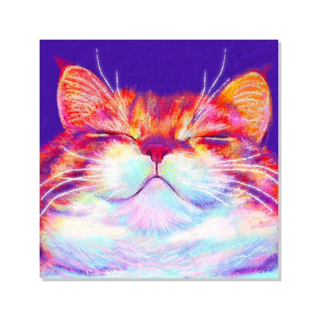 Close Encounters Collection - "Smug" Non-Holographic Matte Sticker - Close Up of a Smug Ginger Cat Decorative Stickers JoyousJoyfulJoyness 