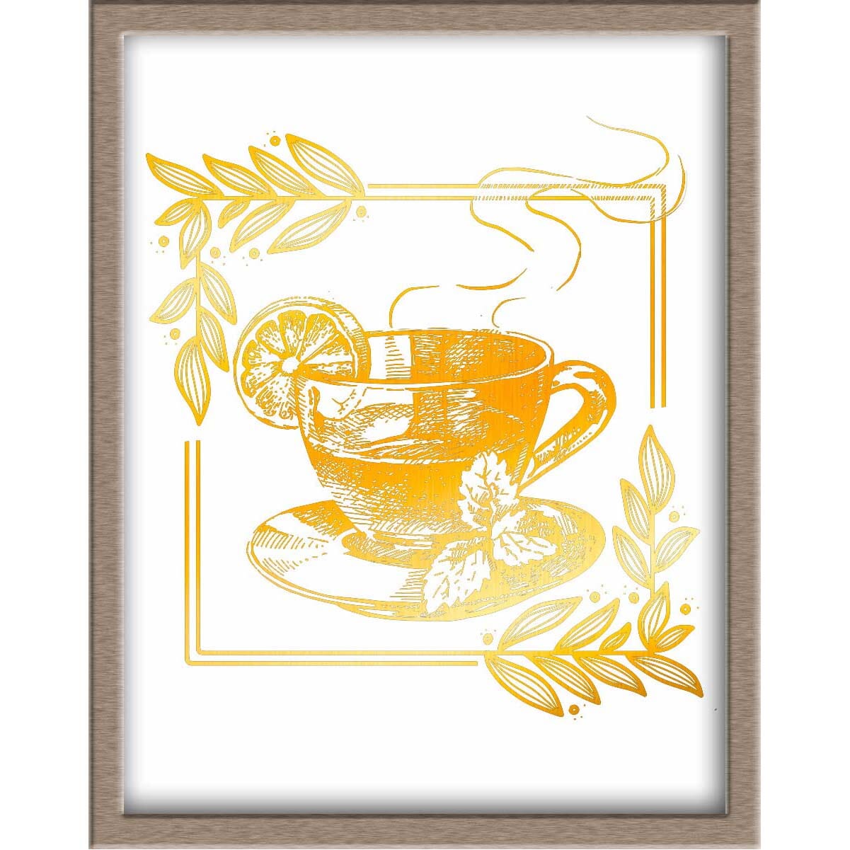 Warm Cup of Tea Foiled Print Posters, Prints, & Visual Artwork JoyousJoyfulJoyness 