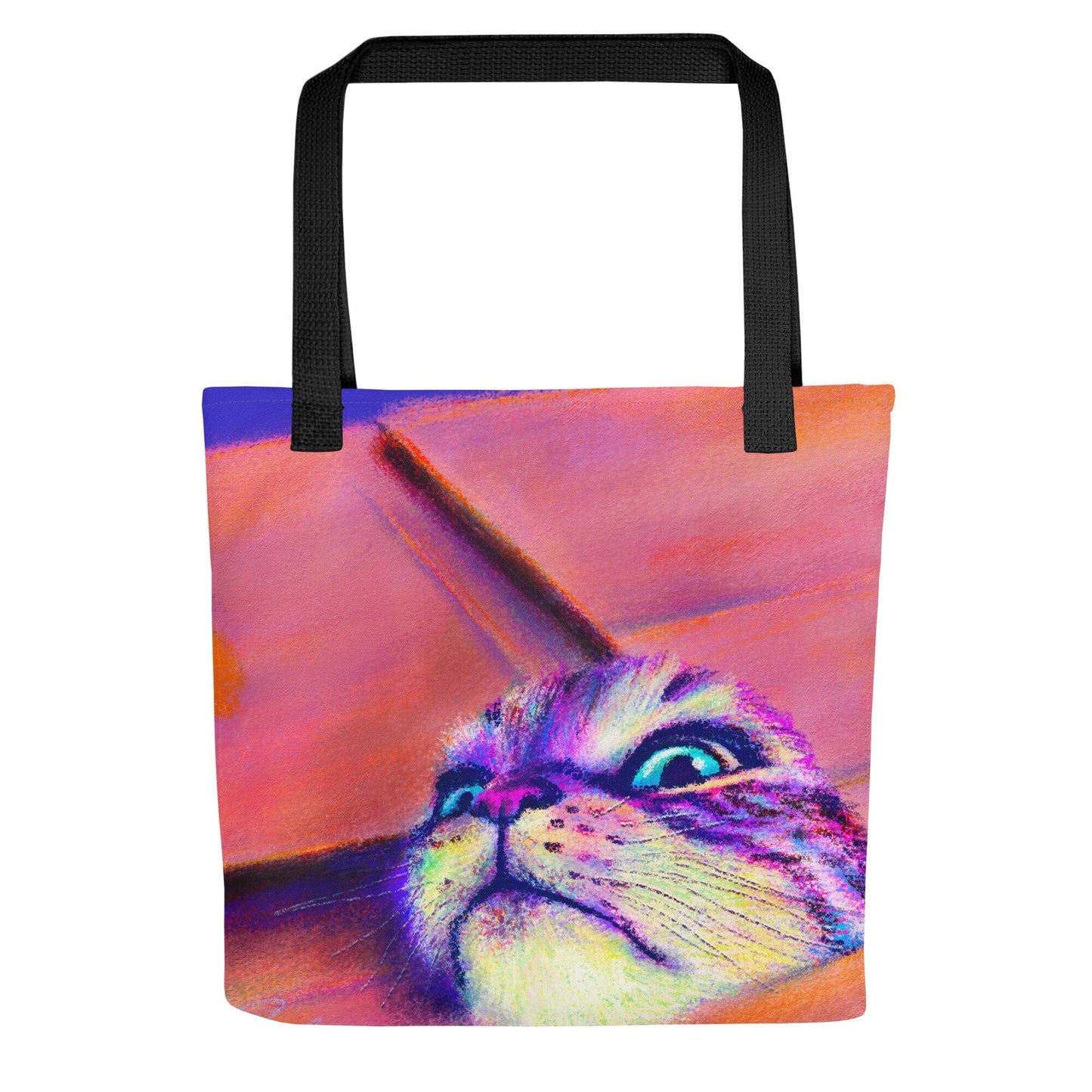 Close Encounters Collection - "If I Fits" Tote Bag | Tote Bag with a Cat Squished in a Box JoyousJoyfulJoyness 