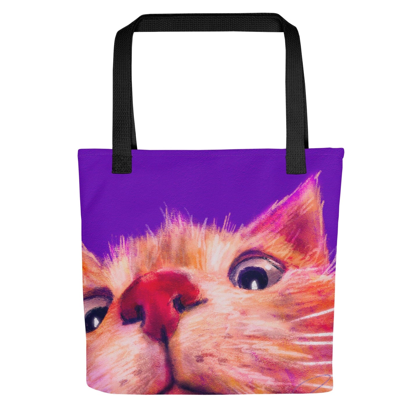 Close Encounters Collection - "Peekaboo" Tote Bag | Tote Bag a Curious Ginger Cat JoyousJoyfulJoyness 