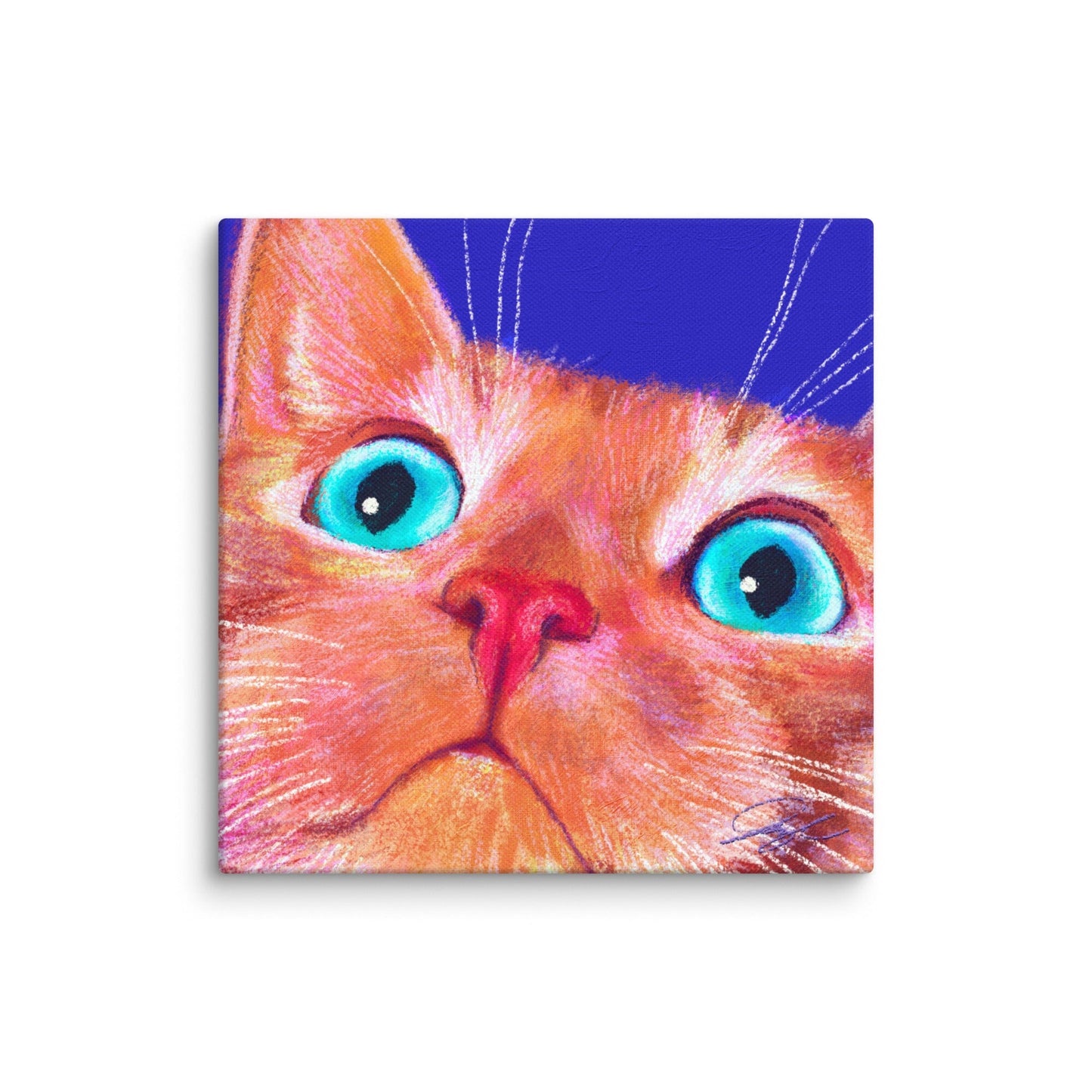 Close Encounters Collection - "No Thoughts" - Close Up Painting of a Ginger Cat [Unfoiled] Posters, Prints, & Visual Artwork JoyousJoyfulJoyness 