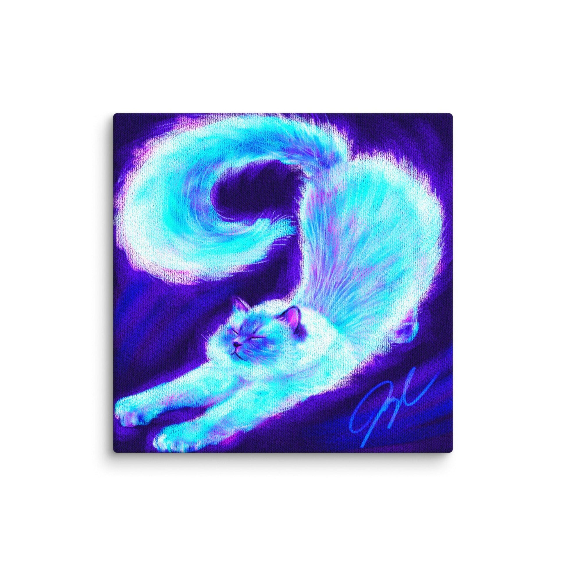 Feline Flows and Poses Collection - "Stretch" - Painting of a Siamese Cat Stretching [Unfoiled] Posters, Prints, & Visual Artwork JoyousJoyfulJoyness 