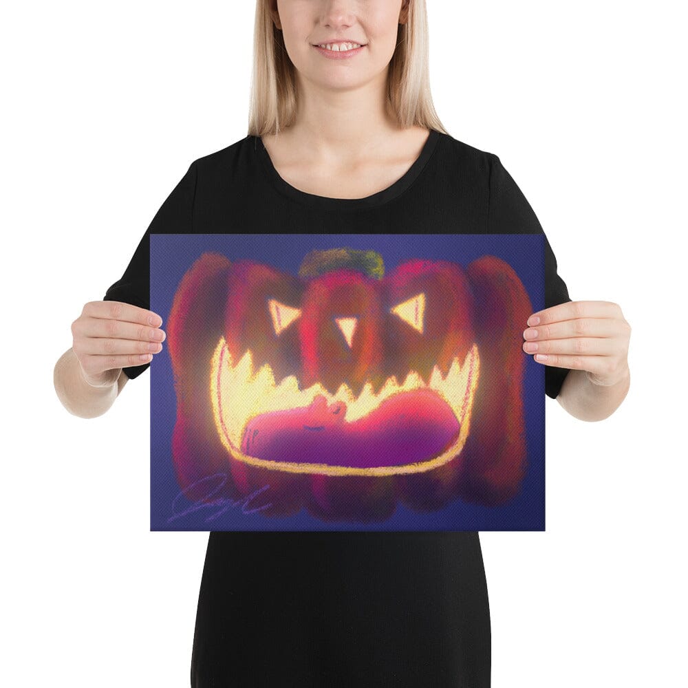 "Capybara in a Pumpkin" Painting [Unfoiled] Posters, Prints, & Visual Artwork JoyousJoyfulJoyness 