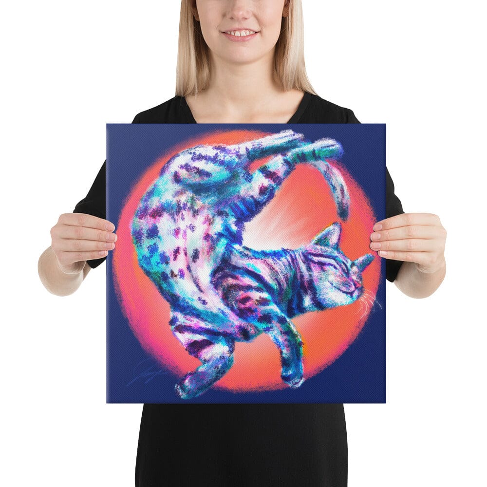 Feline Flows and Poses Collection - "Squiggle" - Painting of a Wiggly Cat [Unfoiled] Posters, Prints, & Visual Artwork JoyousJoyfulJoyness 