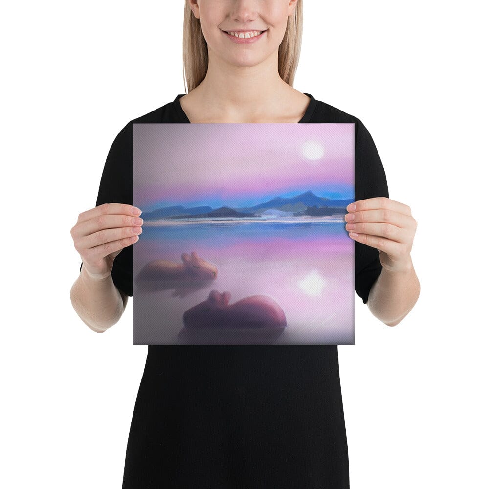 "Capybaras at Moonrise" Painting [Unfoiled] Posters, Prints, & Visual Artwork JoyousJoyfulJoyness 