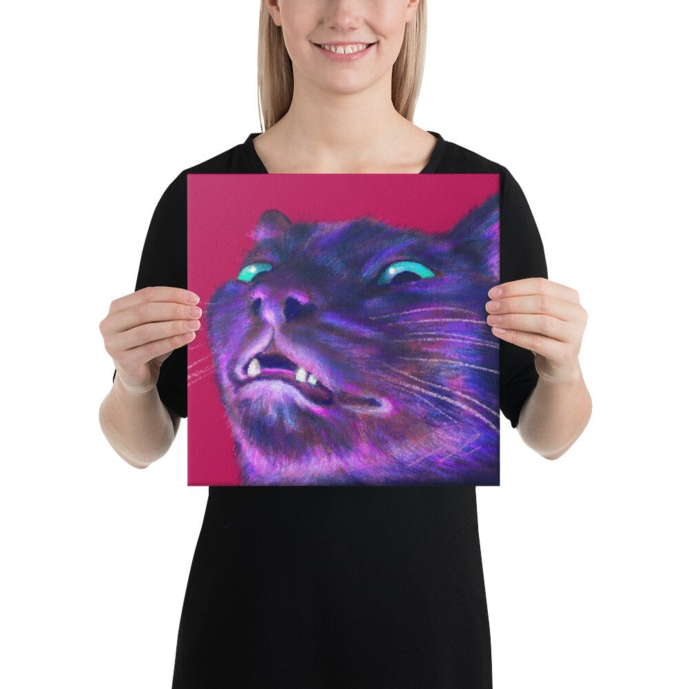 Close Encounters Collection - "Spoopy" - Close Up Painting of a Spooky Black Cat [Unfoiled] Posters, Prints, & Visual Artwork JoyousJoyfulJoyness 