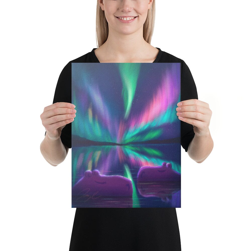 "Capybaras and Northern Lights" Painting [Unfoiled] Posters, Prints, & Visual Artwork JoyousJoyfulJoyness 