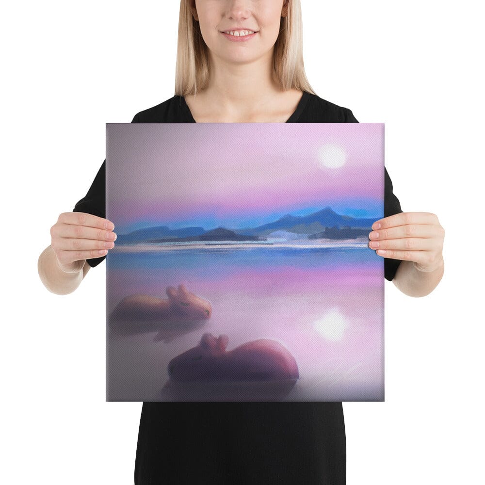 "Capybaras at Moonrise" Painting [Unfoiled] Posters, Prints, & Visual Artwork JoyousJoyfulJoyness 