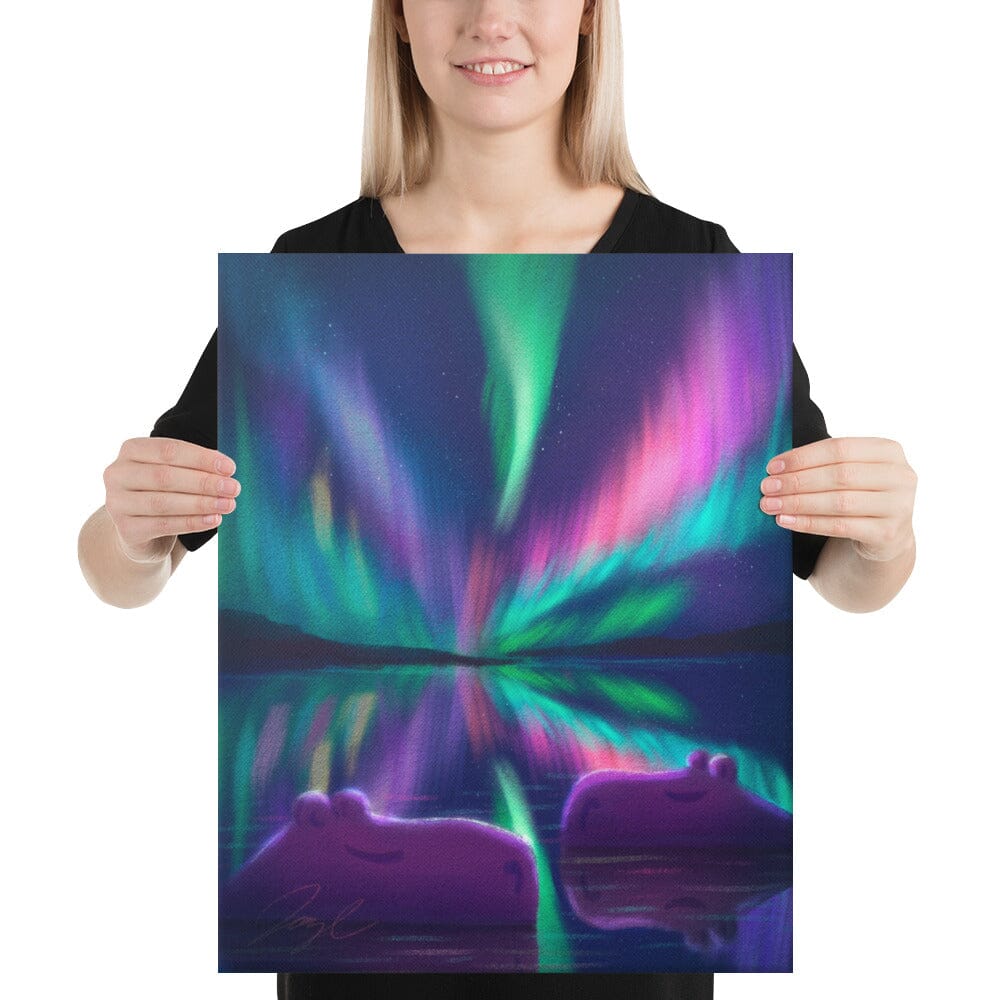 "Capybaras and Northern Lights" Painting [Unfoiled] Posters, Prints, & Visual Artwork JoyousJoyfulJoyness 