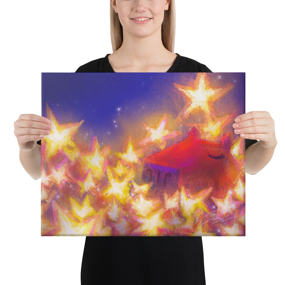 "Capybara Among the Stars" Painting [Unfoiled] Posters, Prints, & Visual Artwork JoyousJoyfulJoyness 