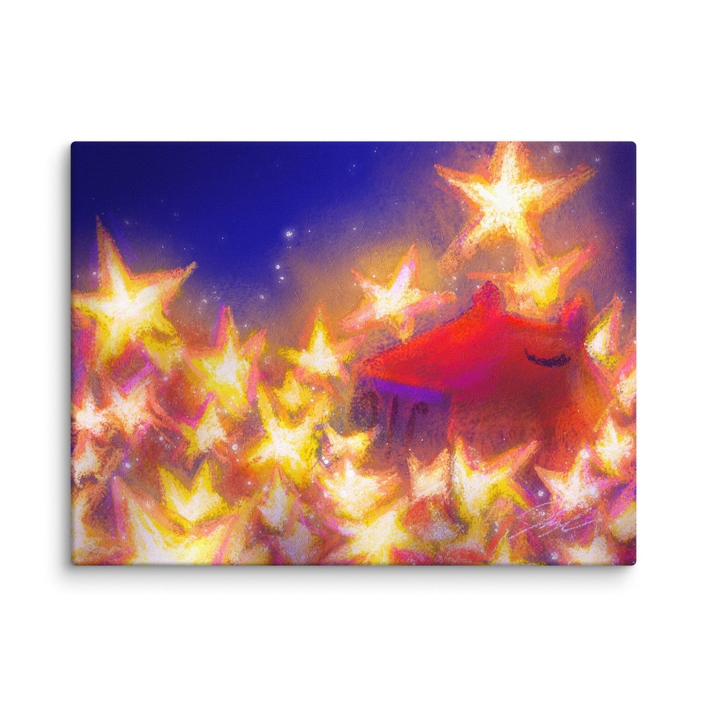 "Capybara Among the Stars" Painting [Unfoiled] Posters, Prints, & Visual Artwork JoyousJoyfulJoyness 