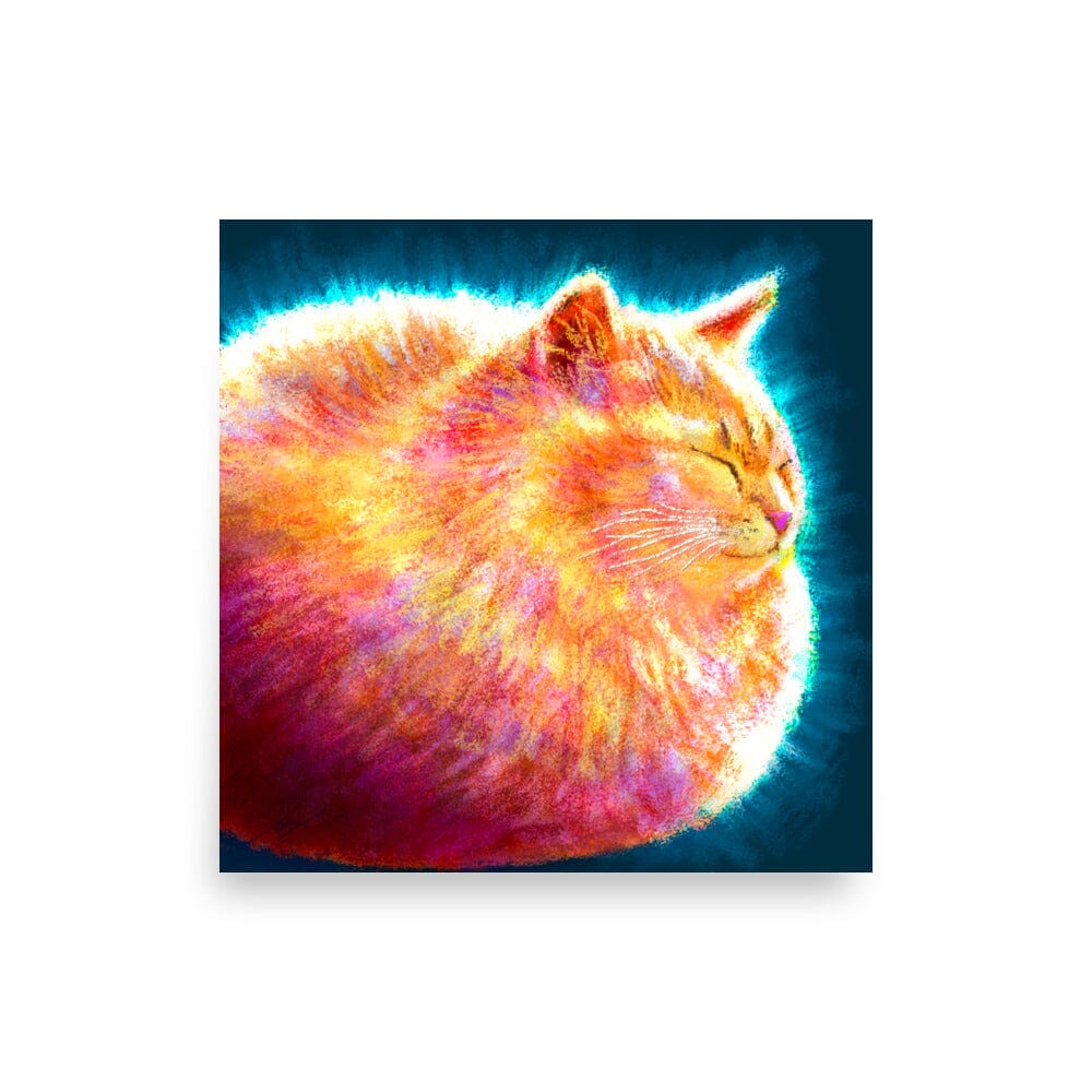 Feline Flows and Poses Collection - "Loaf" - Painting of a Round Ginger Cat [Unfoiled] Posters, Prints, & Visual Artwork JoyousJoyfulJoyness 