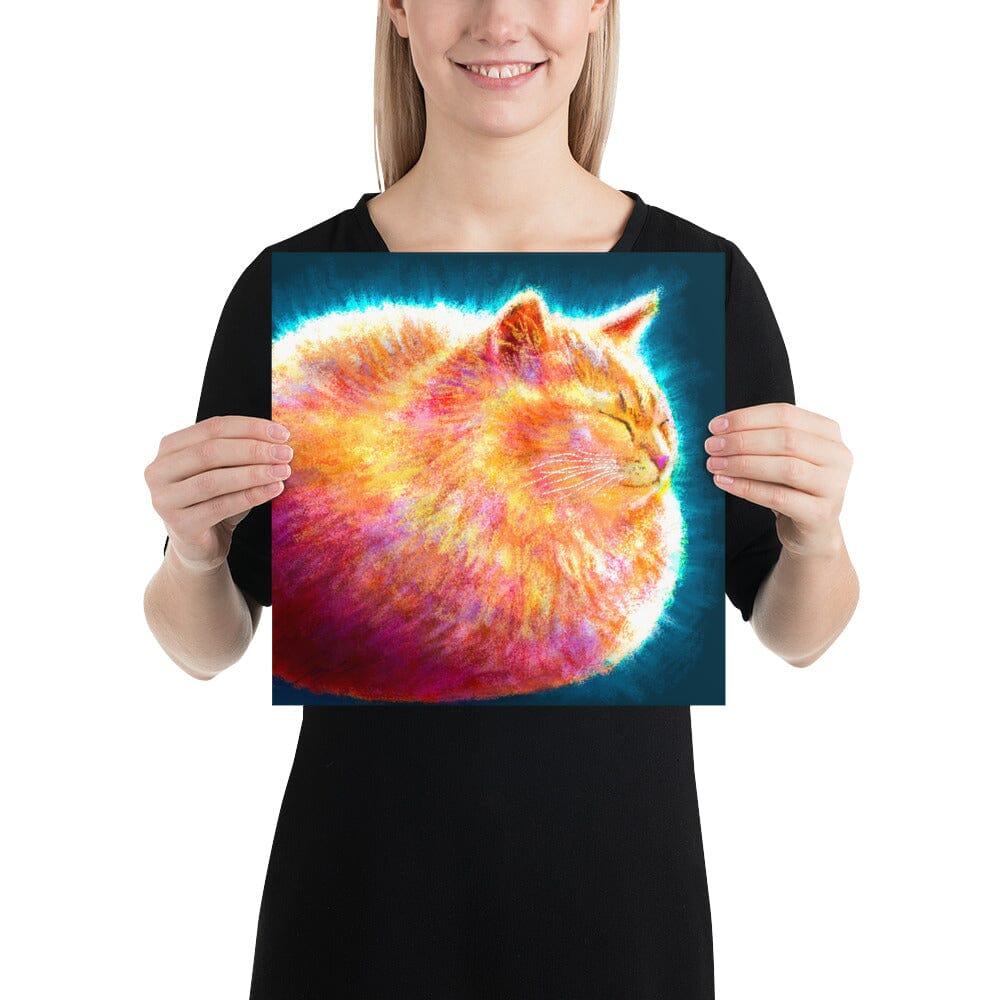 Feline Flows and Poses Collection - "Loaf" - Painting of a Round Ginger Cat [Unfoiled] Posters, Prints, & Visual Artwork JoyousJoyfulJoyness 