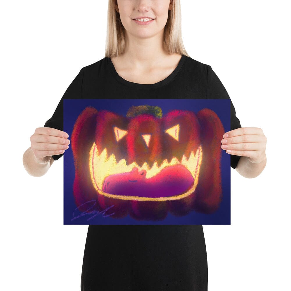 "Capybara in a Pumpkin" Painting [Unfoiled] Posters, Prints, & Visual Artwork JoyousJoyfulJoyness 