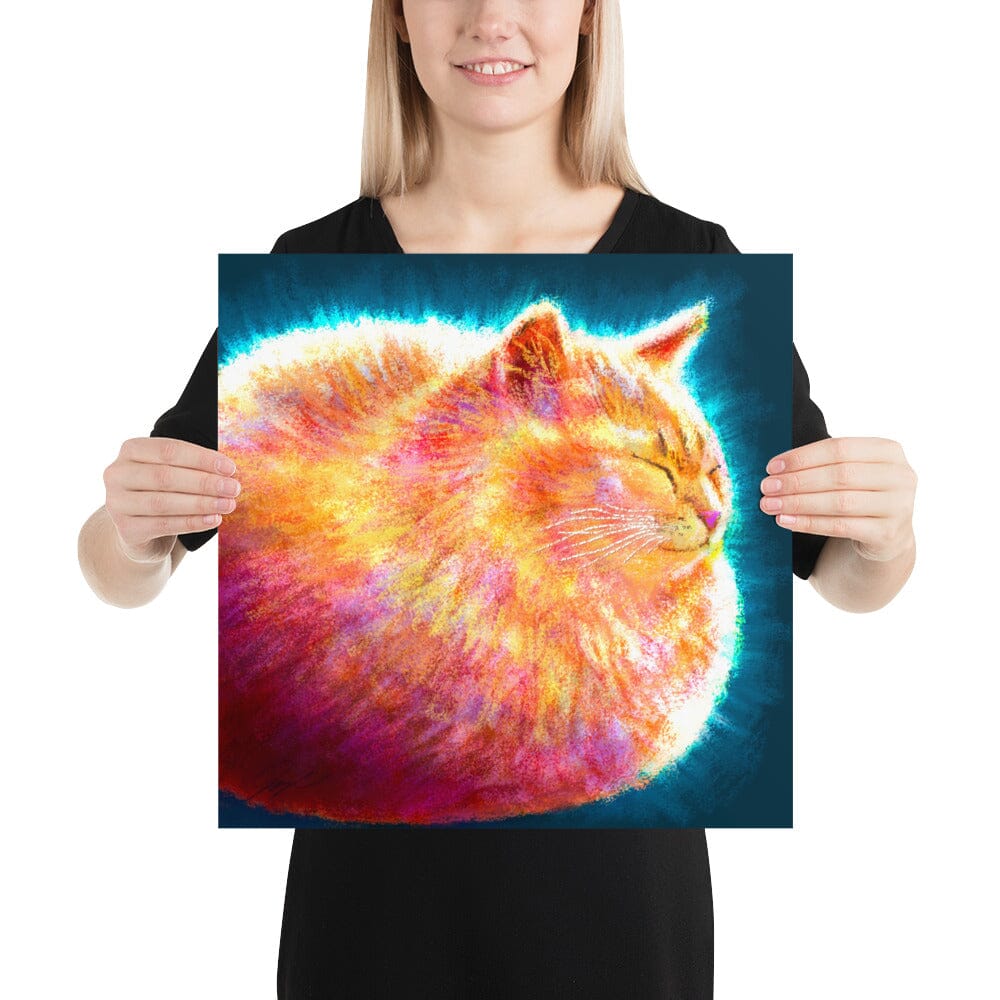 Feline Flows and Poses Collection - "Loaf" - Painting of a Round Ginger Cat [Unfoiled] Posters, Prints, & Visual Artwork JoyousJoyfulJoyness 