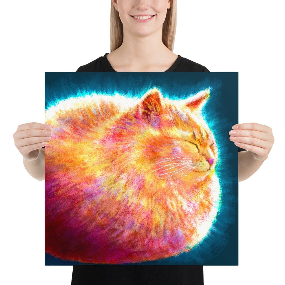 Feline Flows and Poses Collection - "Loaf" - Painting of a Round Ginger Cat [Unfoiled] Posters, Prints, & Visual Artwork JoyousJoyfulJoyness 