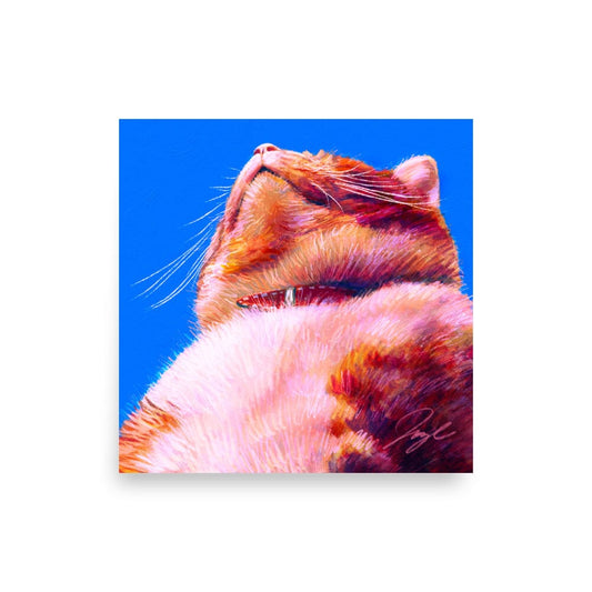 Close Encounters Collection - "Chonk" - Close Up Painting of a Fat Ginger Cat [Unfoiled] Posters, Prints, & Visual Artwork JoyousJoyfulJoyness 