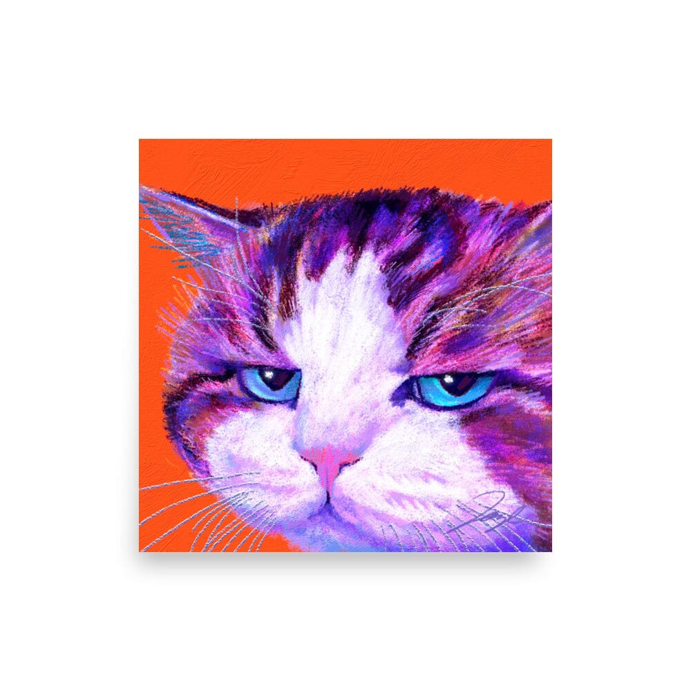 Close Encounters Collection - "Disappoint" - Close Up Painting of a Disappointed Cat [Unfoiled] Posters, Prints, & Visual Artwork JoyousJoyfulJoyness 