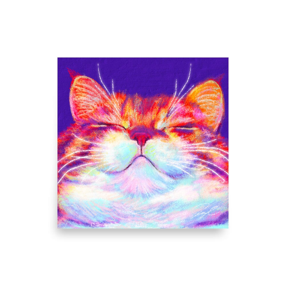 Close Encounters Collection - "Smug" - Close Up Painting of a Fat Smug Ginger Cat [Unfoiled] Posters, Prints, & Visual Artwork JoyousJoyfulJoyness 