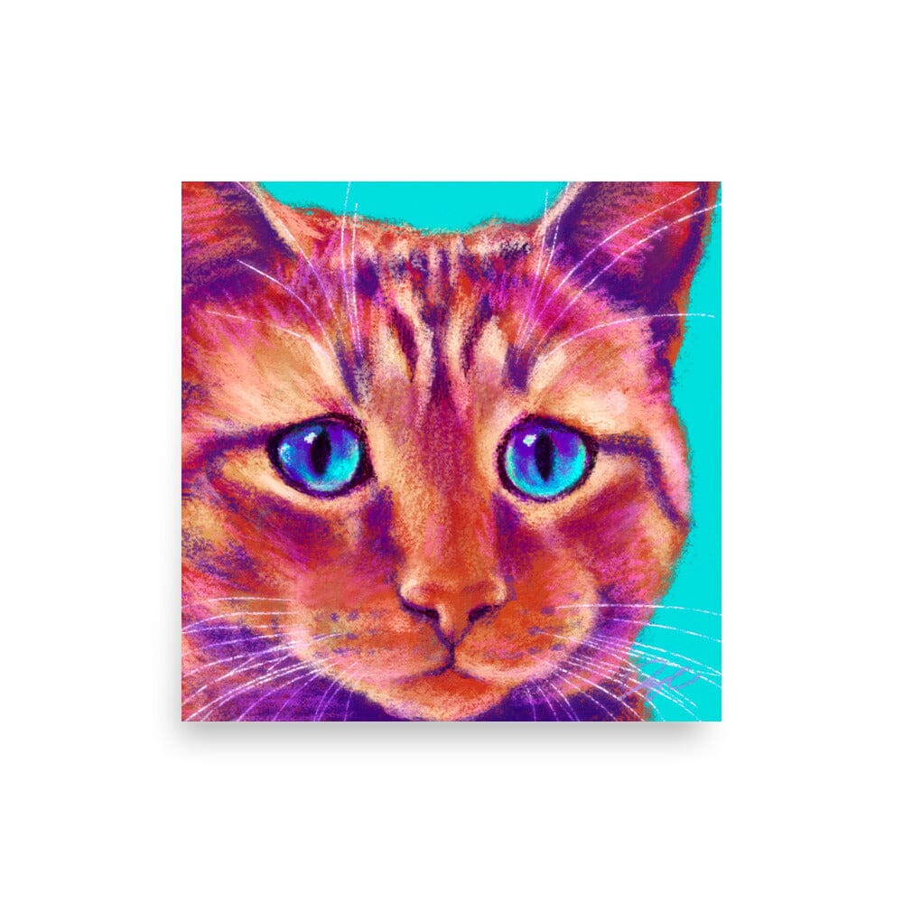 Close Encounters Collection - "Melancholy" - Close Up Painting of a Sad Ginger Cat [Unfoiled] Posters, Prints, & Visual Artwork JoyousJoyfulJoyness 