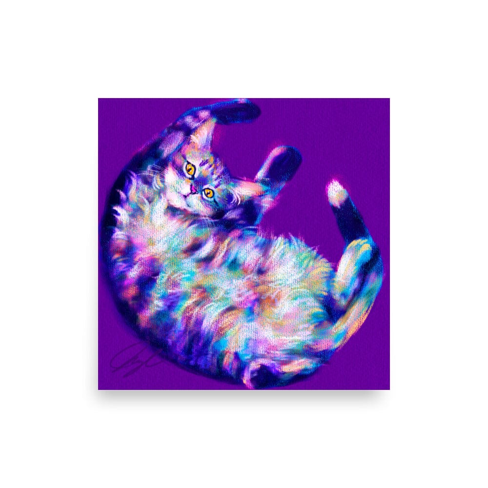 Feline Flows and Poses Collection - "Belleh" - Painting of a Silly Cat's Belly [Unfoiled] Posters, Prints, & Visual Artwork JoyousJoyfulJoyness 