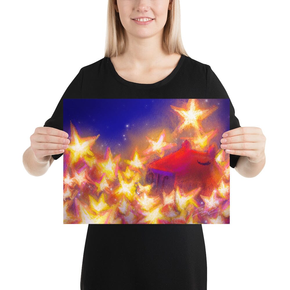 "Capybara Among the Stars" Painting [Unfoiled] Posters, Prints, & Visual Artwork JoyousJoyfulJoyness 