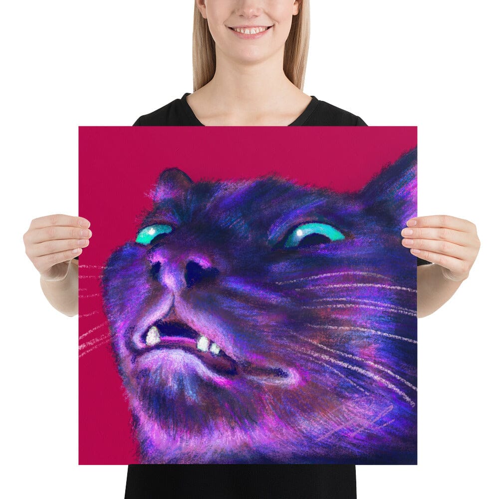 Close Encounters Collection - "Spoopy" - Close Up Painting of a Spooky Black Cat [Unfoiled] Posters, Prints, & Visual Artwork JoyousJoyfulJoyness 