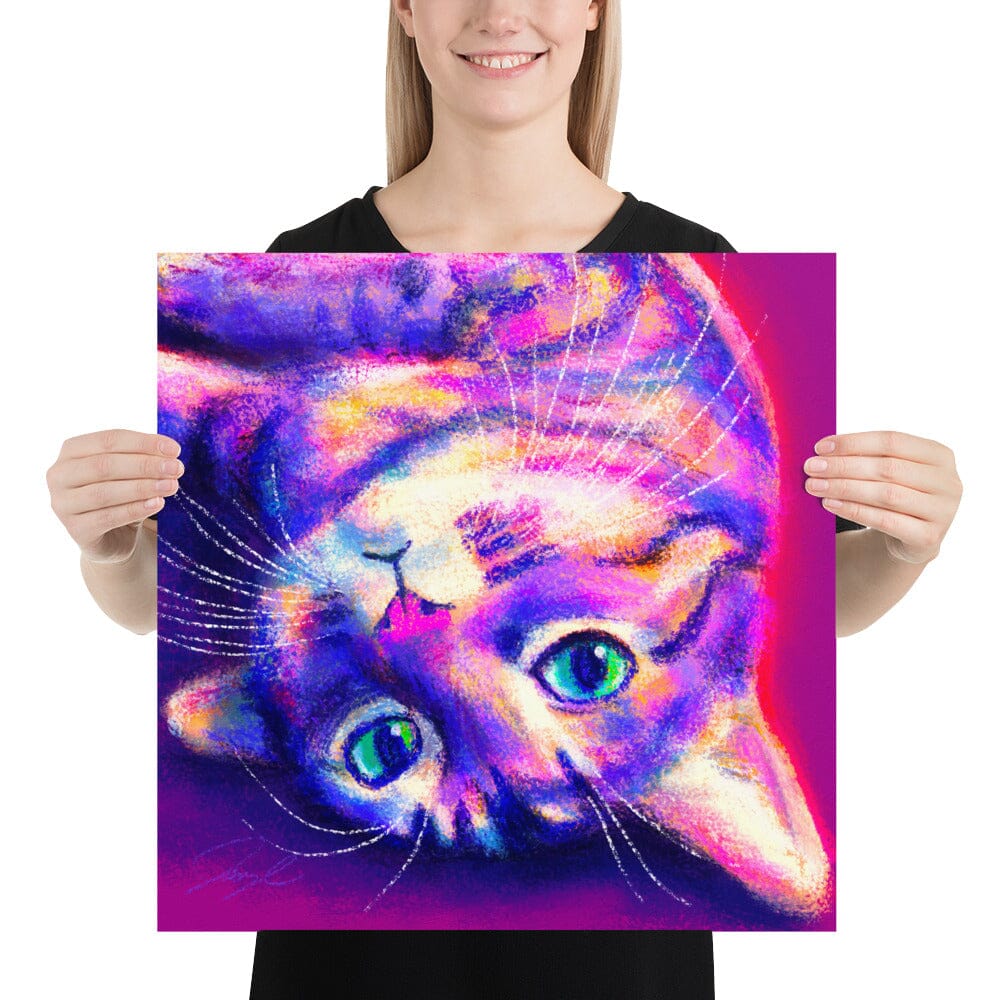 Feline Flows and Poses Collection - "Flop" - Painting of a Cat Laying Down [Unfoiled] Posters, Prints, & Visual Artwork JoyousJoyfulJoyness 