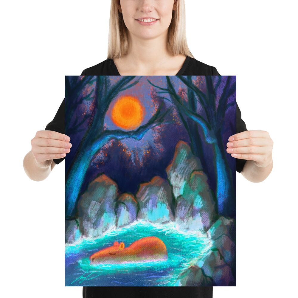 "Capybara Among the Rocks" Painting [Unfoiled] Posters, Prints, & Visual Artwork JoyousJoyfulJoyness 