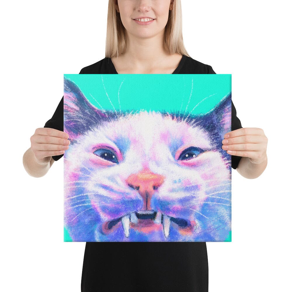 Close Encounters Collection - "Scrungle" - Close Up Painting of a Grimacing Cat [Unfoiled] Posters, Prints, & Visual Artwork JoyousJoyfulJoyness 