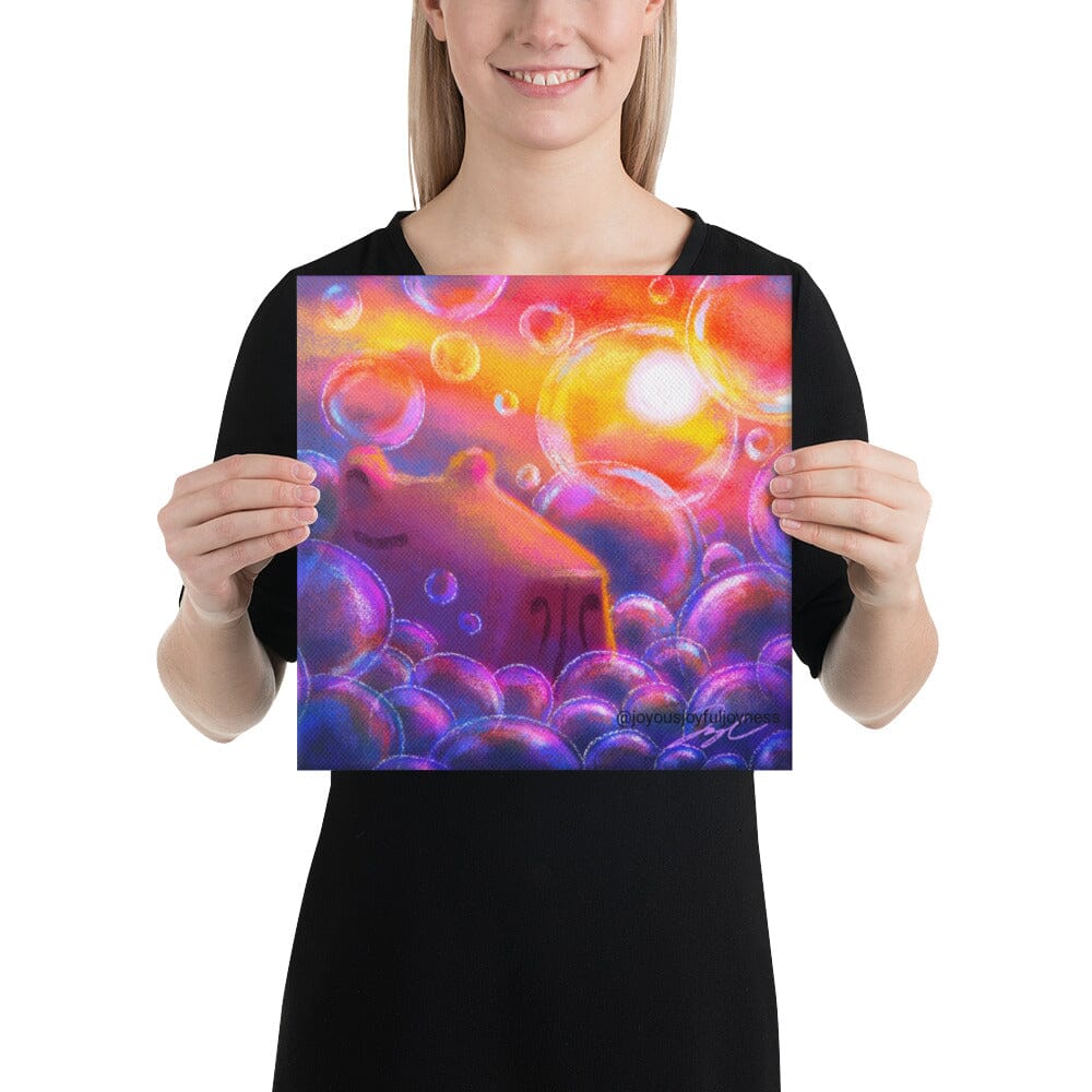 "Capybara and Bubbles" Painting [Unfoiled] Posters, Prints, & Visual Artwork JoyousJoyfulJoyness 