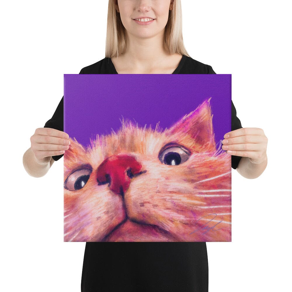 Close Encounters Collection - "Peekaboo" - Close Up Painting of a Ginger Cat [Unfoiled] Posters, Prints, & Visual Artwork JoyousJoyfulJoyness 