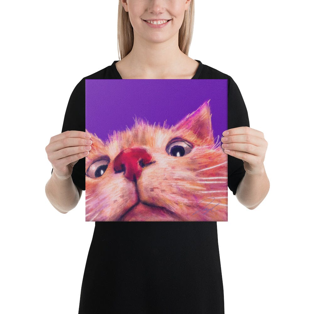 Close Encounters Collection - "Peekaboo" - Close Up Painting of a Ginger Cat [Unfoiled] Posters, Prints, & Visual Artwork JoyousJoyfulJoyness 